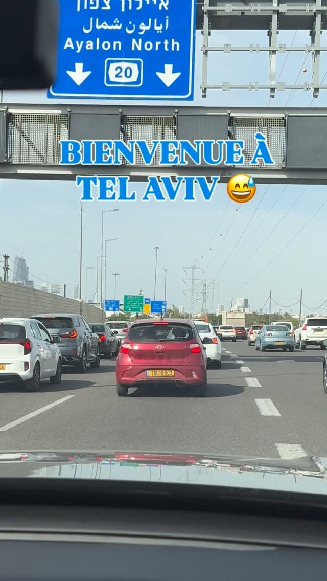 2km = 15 minutes 😳 Bienvenue à Tel Aviv 😅 Et après on me demande pourquoi je vis à Beer...